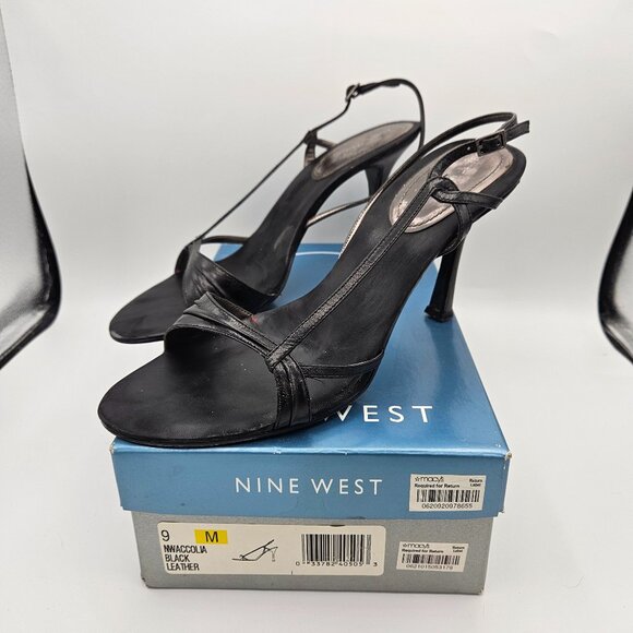 Nine West black strappy heels size 9 (NWACCOLIA) - Picture 1 of 7